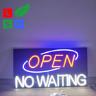Neon Open Sign Shop Branding Square Shape No Waiting Neon Sign