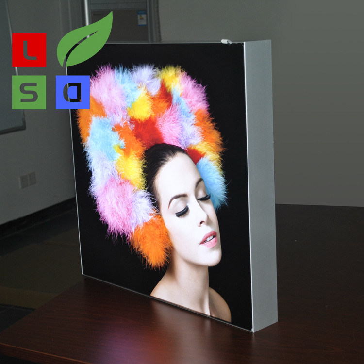 Parete Che Monta Frameless Laterale Della Scatola Leggera Del Tessuto Del Led Singolo Per L Esposizione Del Negozio Del Led