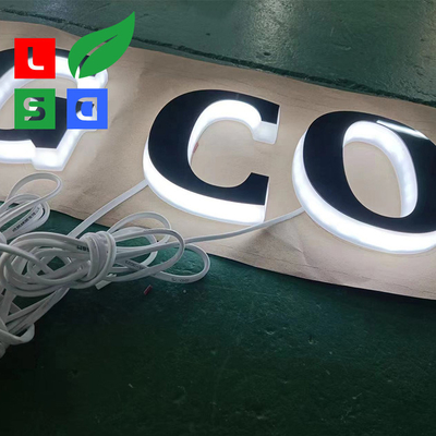 Lettera di Manica laterale all'aperto di Lit LED con la cima del fronte nero dello specchio per il negozio Front Display